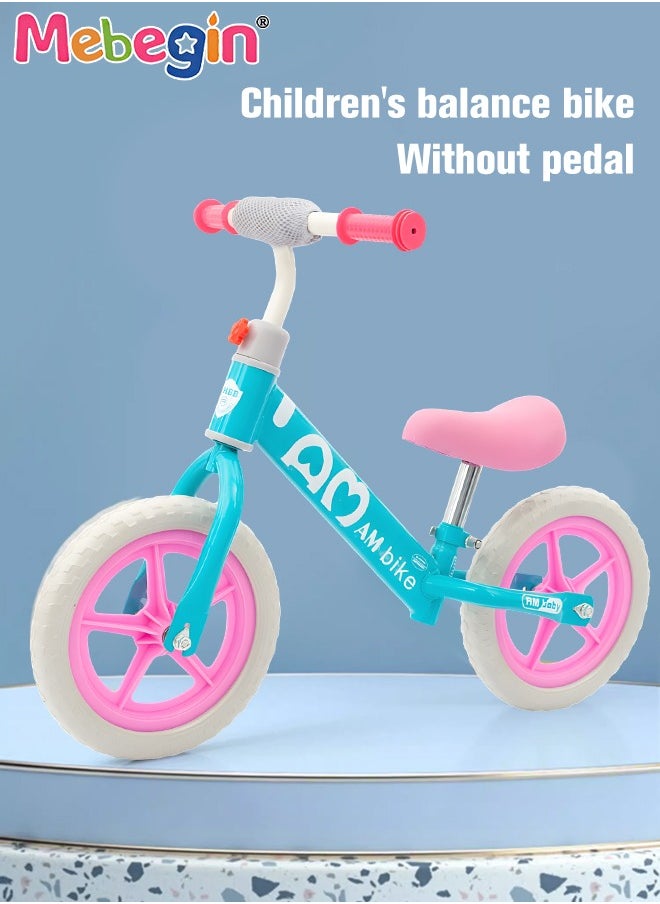MEBEGIN Kids Balance Bike without Pedal, Lightweight Push Bike with Adjustable Handlebar and Soft Seat, Sturdy No Pedal Bike, Early Learning Interactive Push Bicycle, Toddler Training Bike, Ideal First Bike for Young Riders  - Image 1