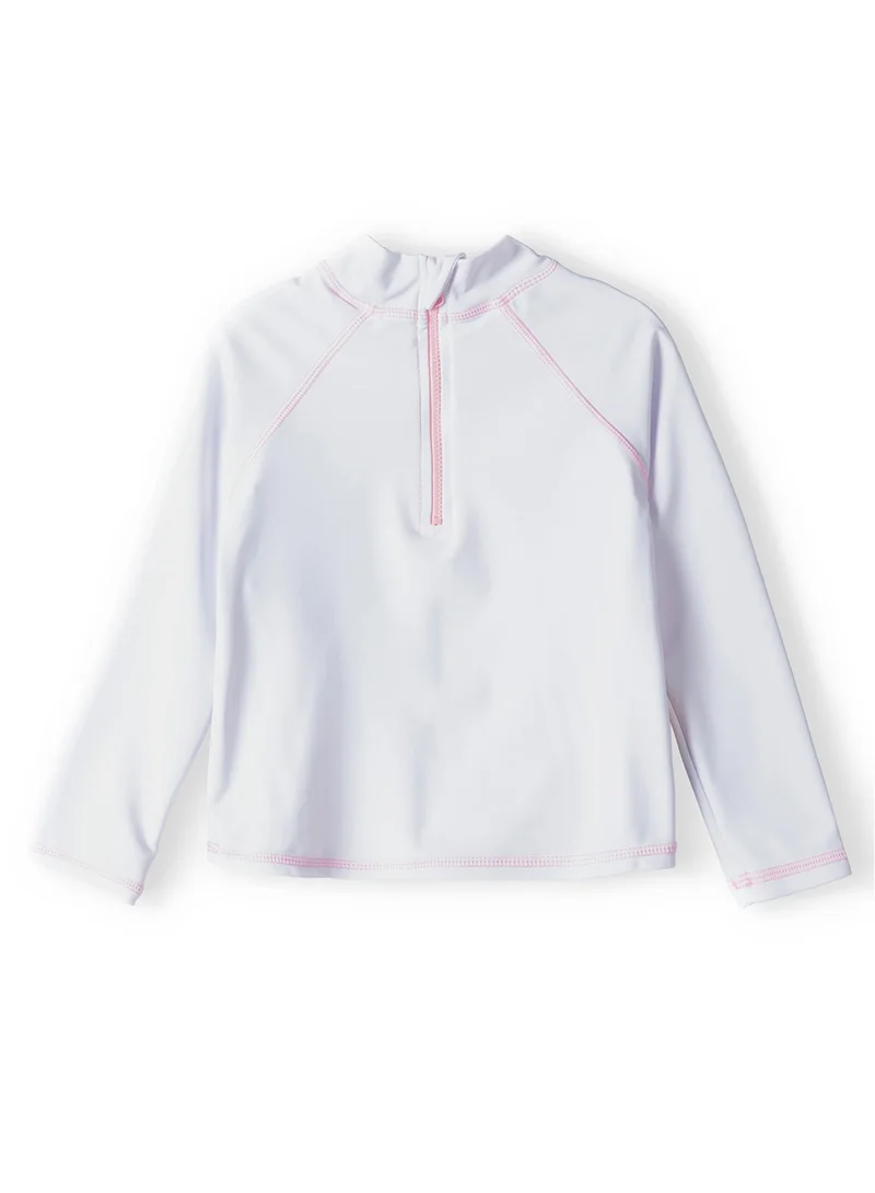 MINOTI Kids Girls' Two-Piece Swim Set – Long Sleeve Rash Guard, Frills