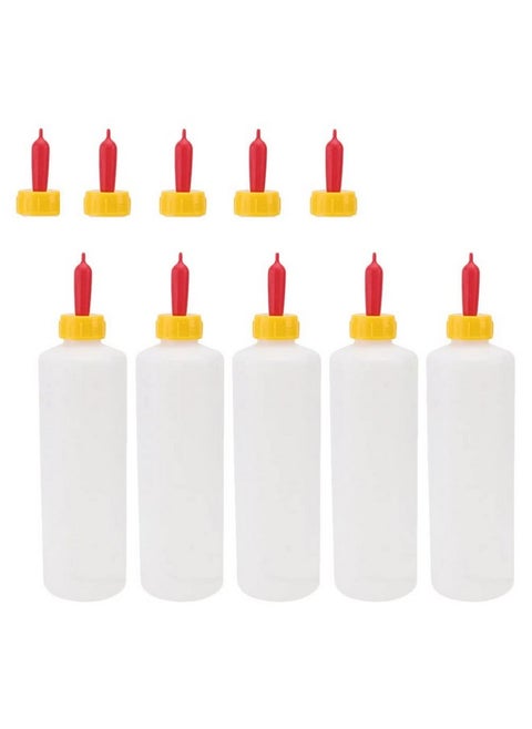 Goat Nipple And Bottles Set 5 Sets Small Animal Milk Drink Pritchard Nipple For Goats 400 Ml Lamb Nursing Bottles Feeding Bottle Kit For Feeding Sheep Goat Lamb Puppy (5 Bottles& 10 Nipples)