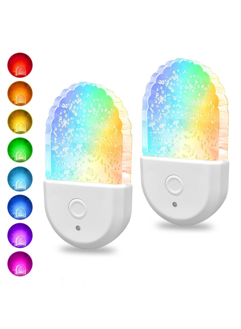 Dominy 2 Pack Night Lights Plug Into Wall, LED Night Light with Dusk to Dawn Sensor, 8 Light Modes, 1W Dimmable Night Lamp for  for Bathroom Decor, Gift ,Bedroom, Stair, Hallway - Image 1