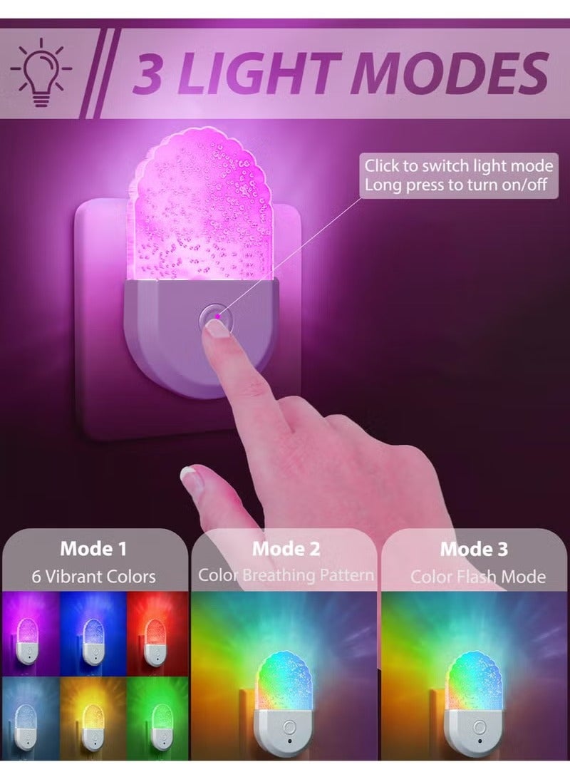 Dominy 2 Pack Night Lights Plug Into Wall, LED Night Light with Dusk to Dawn Sensor, 8 Light Modes, 1W Dimmable Night Lamp for  for Bathroom Decor, Gift ,Bedroom, Stair, Hallway - Image 4