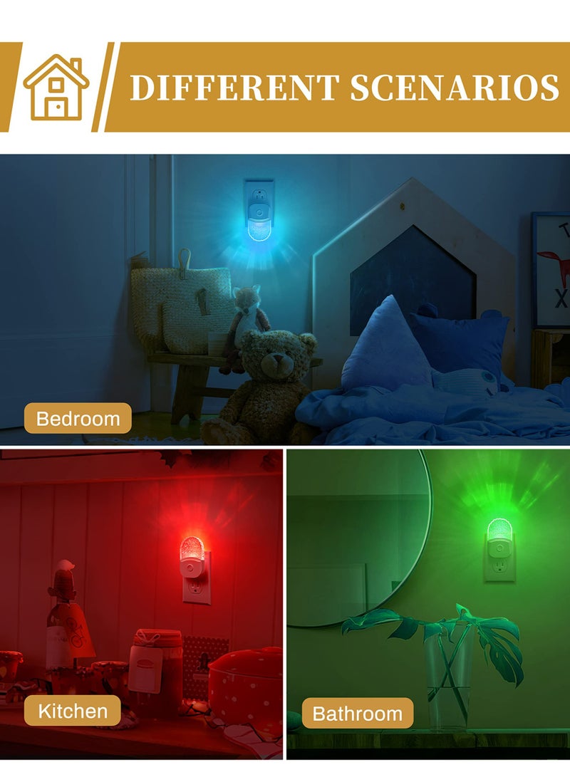 Dominy 2 Pack Night Lights Plug Into Wall, LED Night Light with Dusk to Dawn Sensor, 8 Light Modes, 1W Dimmable Night Lamp for  for Bathroom Decor, Gift ,Bedroom, Stair, Hallway - Image 3