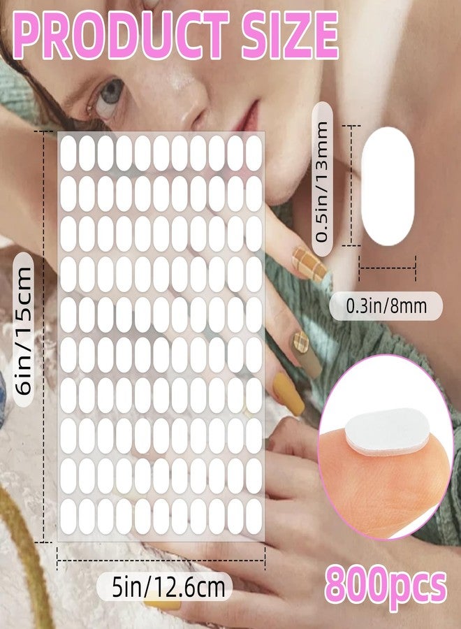 TKYZMS 800 Pcs False Tip Double Sided Adhesive Tapes, Pre-cut Strips for Nail Art Holder Clear Nails Stand Sticky Tabs, Nails Adhesive Tapes for Nail Art Stand Practice Holder Color Chart Book - Image 3