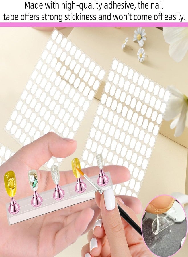 TKYZMS 800 Pcs False Tip Double Sided Adhesive Tapes, Pre-cut Strips for Nail Art Holder Clear Nails Stand Sticky Tabs, Nails Adhesive Tapes for Nail Art Stand Practice Holder Color Chart Book - Image 5