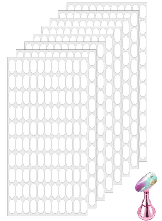 TKYZMS 800 Pcs False Tip Double Sided Adhesive Tapes, Pre-cut Strips for Nail Art Holder Clear Nails Stand Sticky Tabs, Nails Adhesive Tapes for Nail Art Stand Practice Holder Color Chart Book - Image 1