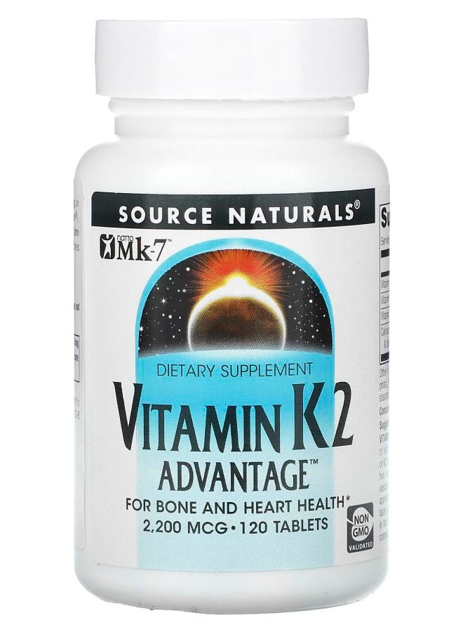 Source Naturals Vitamin K2 Advantage 2200 mcg 120 Tablets