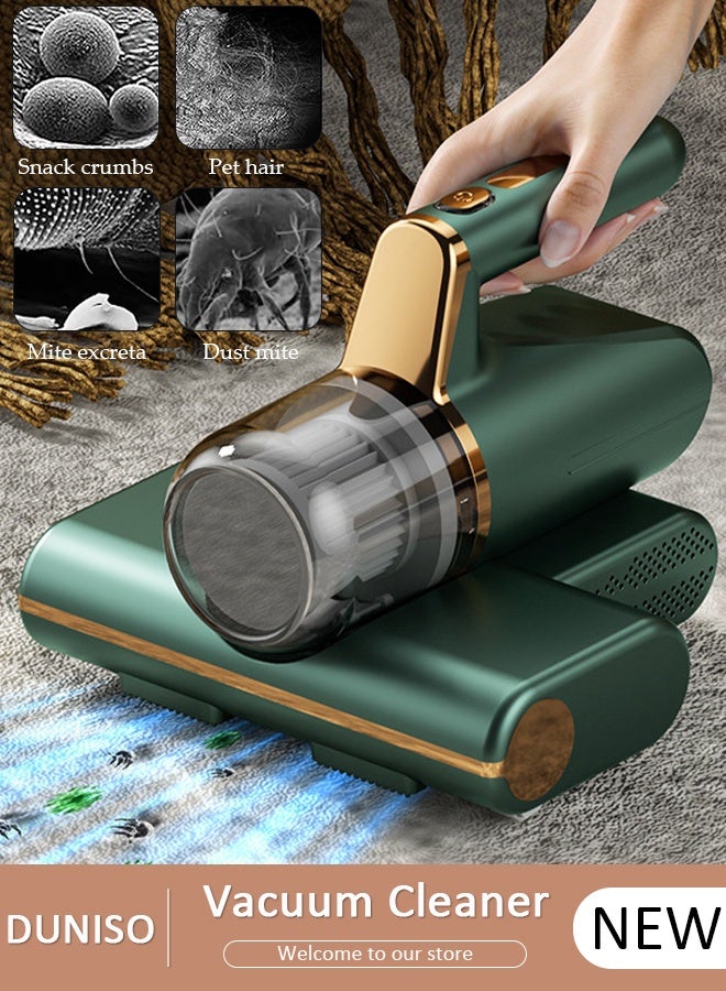 DUNISO مكنسة كهربائية للمراتب محمولة بالأشعة فوق البنفسجية، أداة إزالة العث، آلة تنظيف مزيل العث اللاسلكية للوسائد، ملاءات المراتب، الأرائك، الألعاب القطيفة والأسطح القماشية الأخرى - Image 1