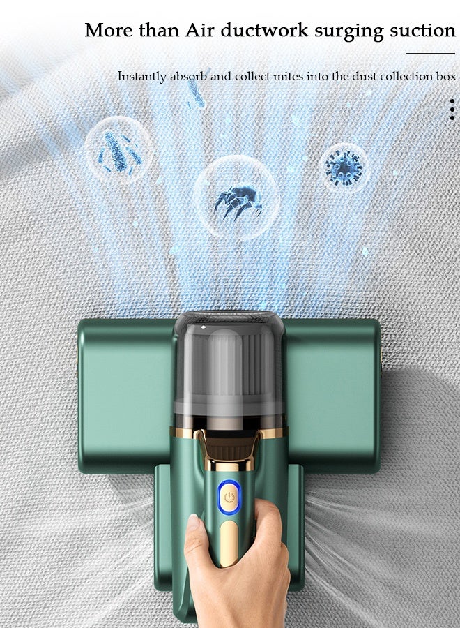 DUNISO مكنسة كهربائية للمراتب محمولة بالأشعة فوق البنفسجية، أداة إزالة العث، آلة تنظيف مزيل العث اللاسلكية للوسائد، ملاءات المراتب، الأرائك، الألعاب القطيفة والأسطح القماشية الأخرى - Image 2