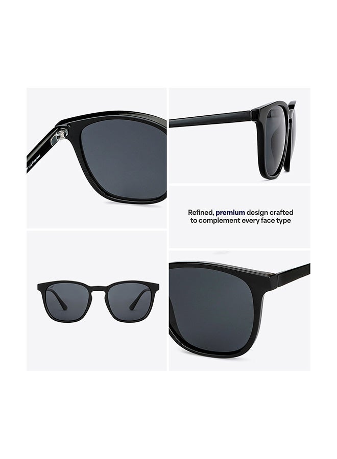 VINCENT CHASE Unisex Vincent Chase By Lenskart | Grey Black Full Rim Square Stylish Sunglasses | Polarized and UV Protected | For Men and Women | Large | VC S14090 - Image 2