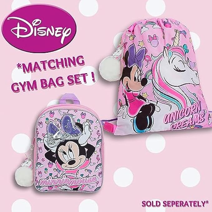 Disney Minnie Mouse Drawstring Gym Bag Girls Unicorn Swim Bag Nursery Backpack - Image 5