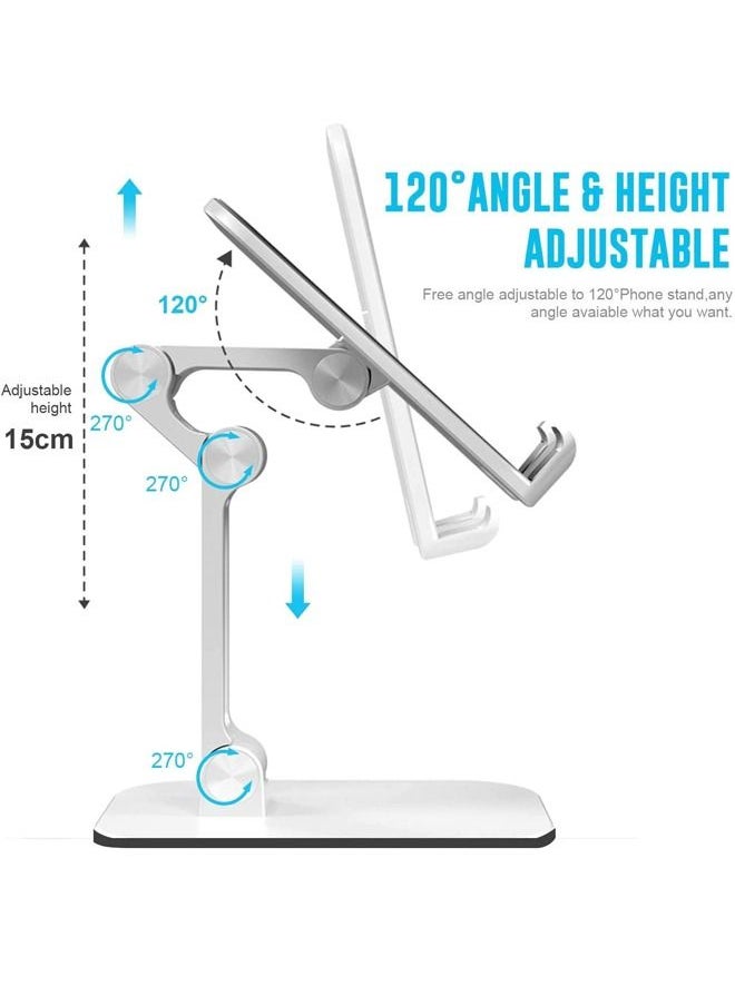 PADOM - Padom Cell Phone Stand Foldable Portables Phone Holder 120°Angle Tablet Stand Height Adjustable for iphone Stand Non-slip Phone Stand for Desk for/Smartphones/ipad/Tablet - Image 1