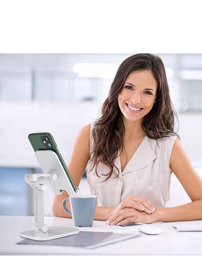 PADOM - Padom Cell Phone Stand Foldable Portables Phone Holder 120°Angle Tablet Stand Height Adjustable for iphone Stand Non-slip Phone Stand for Desk for/Smartphones/ipad/Tablet - Image 1
