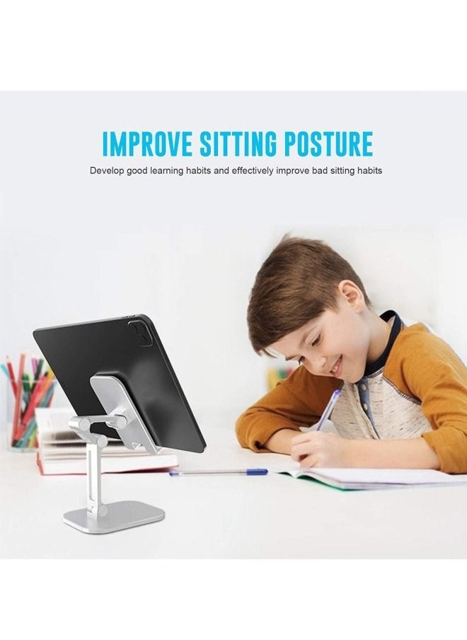 PADOM - Padom Cell Phone Stand Foldable Portables Phone Holder 120°Angle Tablet Stand Height Adjustable for iphone Stand Non-slip Phone Stand for Desk for/Smartphones/ipad/Tablet - Image 1