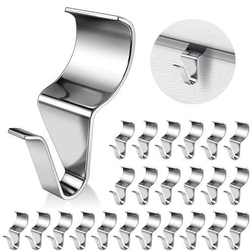 Vicsamer 24PCS Vinyl Siding Hook, Thicken Stainless Steel Vinyl Siding Clips Hangers, Heavy-Duty No Drill Vinyl Hook for Outdoor Decor, Hanging on Patio, Christmas Wreath Hangers - Image 1