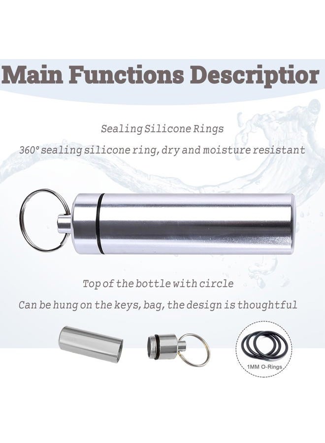 QIOOLEEO 4pcs 𝐏𝐢𝐥𝐥 𝐂𝐚𝐬𝐞, Travel Pill Case Small Portable Waterproof 𝗣𝗶𝗹𝗹 𝗕𝗼𝘅𝗲𝘀 with Keychain, Made from Durable Al and Ti, Ideal for Secure Medication Storage During Outdoor Travel Daily Use - Image 2
