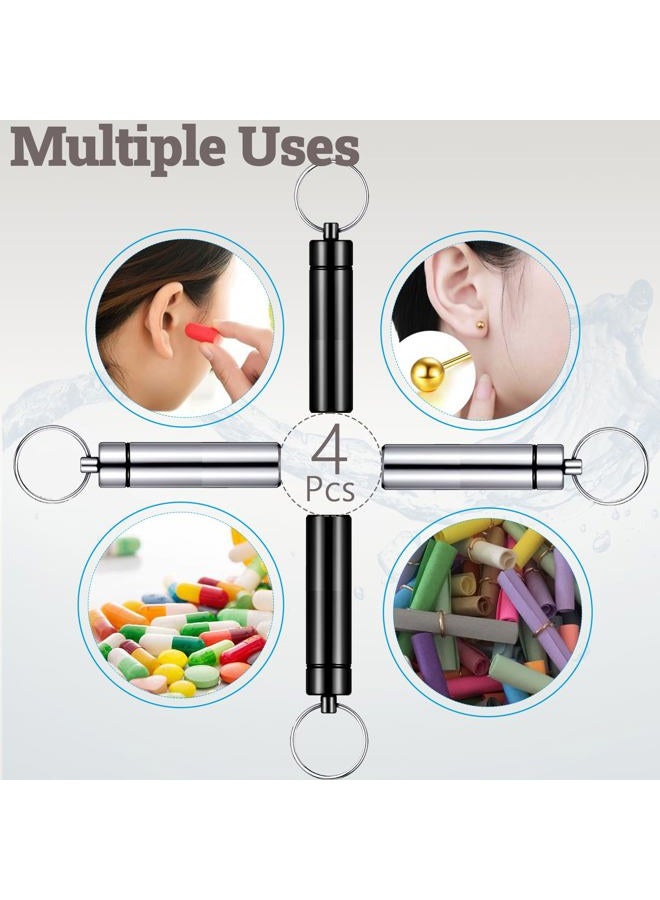 QIOOLEEO 4pcs 𝐏𝐢𝐥𝐥 𝐂𝐚𝐬𝐞, Travel Pill Case Small Portable Waterproof 𝗣𝗶𝗹𝗹 𝗕𝗼𝘅𝗲𝘀 with Keychain, Made from Durable Al and Ti, Ideal for Secure Medication Storage During Outdoor Travel Daily Use - Image 3