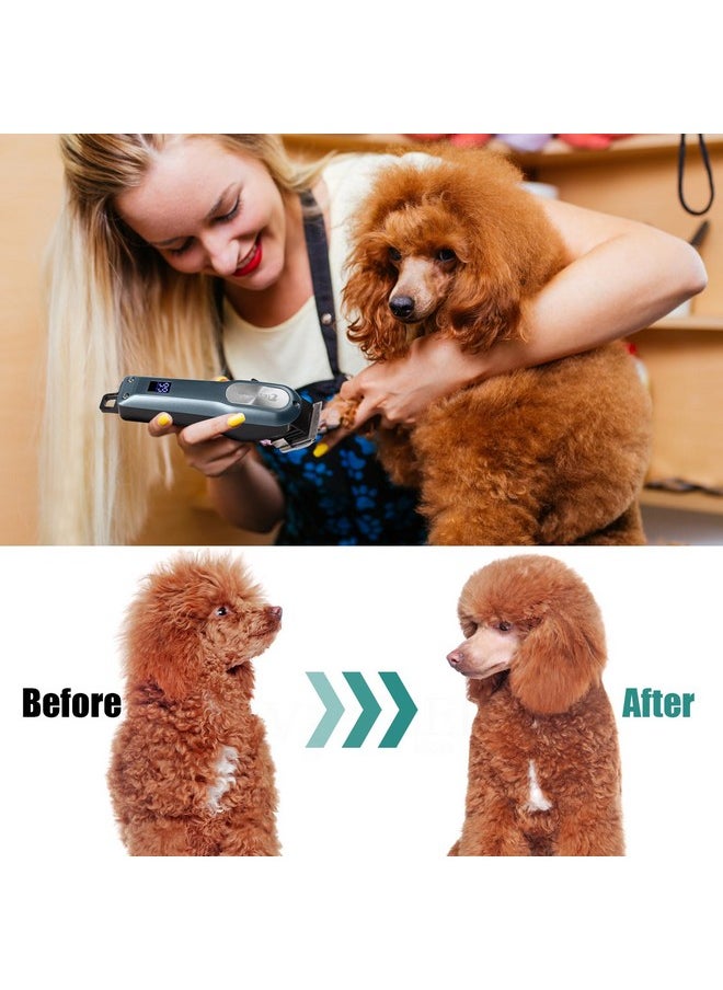 BESTBOMG Professional Dog Grooming Clippers For Thick Heavy Coats Low Noise High Power Rechargeable Led Display Cordless Pet Shaver For Small & Large Dogs Cats  - Image 5