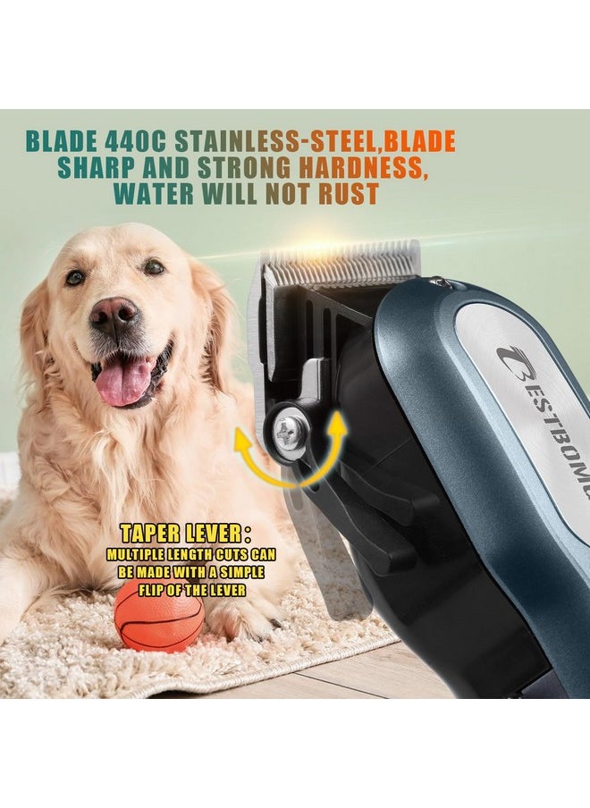 BESTBOMG Professional Dog Grooming Clippers For Thick Heavy Coats Low Noise High Power Rechargeable Led Display Cordless Pet Shaver For Small & Large Dogs Cats  - Image 4