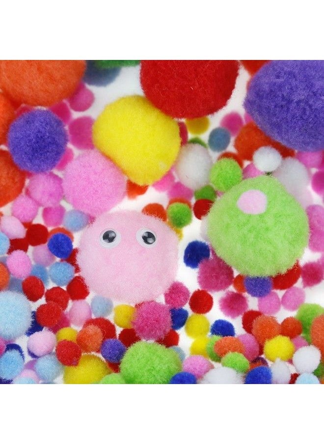 CH HAICHENG - 500Pcs Pipe Cleaners Craft Supplies Including 100 Pcs Pipe Cleaners 200 Pcs Pom Poms Arts And Crafts 200 Pcs Wiggle Googly Eyes Self Adhesive Arts And Crafts Supplies For Kids - Image 1