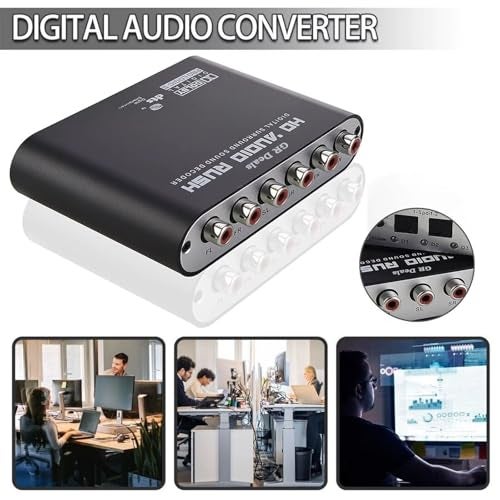 GR Deals DAC Audio Digital to Analog Converter, Digital DTS Channel Decoder 5.1 Audio Converter Optical Fiber Coaxial Sound Adapter for PS/3 HD DVD. - Image 3