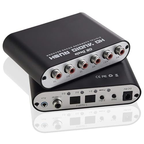 GR Deals DAC Audio Digital to Analog Converter, Digital DTS Channel Decoder 5.1 Audio Converter Optical Fiber Coaxial Sound Adapter for PS/3 HD DVD.
