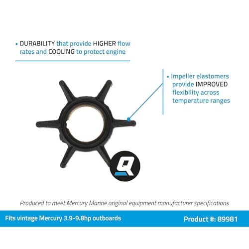 Quicksilver 89981 Water Pump Impeller for Select Vintage Mercury 2Cycle 3998 HP Outboards - Image 3
