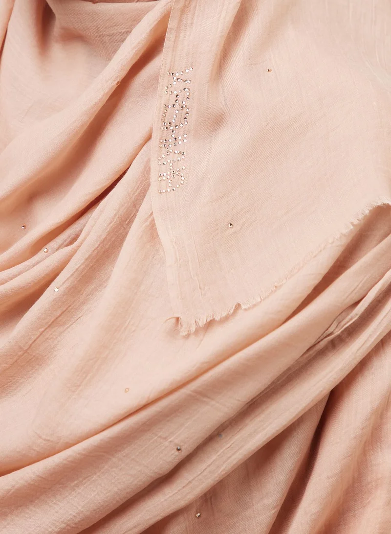KASHKHA Cotton Hijab With Stone Work