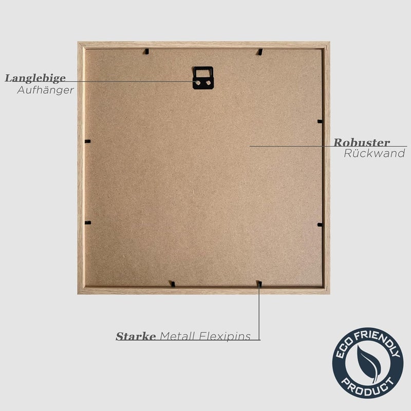 مجموعة من 3 أطر صور ، مقاس 30 × 30 سم، خشب الدردار، مصنوعة من مادة MDF، مناسبة للشهادات. - Image 4