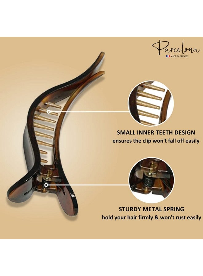 Parcelona French Brill Beak Medium 4 1/2" Shell Small Salon Hinge Slide In Beak Slider Claw Clip Clamp For Women - Image 4