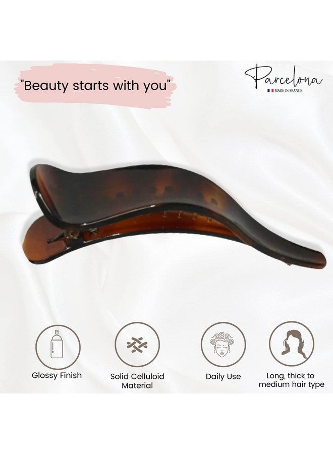 Parcelona French Brill Beak Medium 4 1/2" Shell Small Salon Hinge Slide In Beak Slider Claw Clip Clamp For Women - Image 3