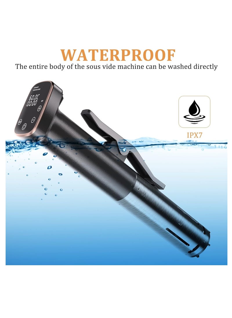 SYOSI - Sous Vide Machine - 1100W Immersion Circulator Precision Cooker - WiFi App with Included Recipes - Accurate Temperature Control Ultra Quiet and IPX7 Waterproof Fast Heating and Time Control - Image 1