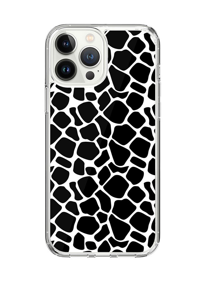 Stylizedd Classic Clear for Apple iPhone 14 Pro Max Case Hybrid Soft Cover Flexible Edges Anti Drop TPU PC Gel Thin Transparent Cover - Cow Skin Full Print