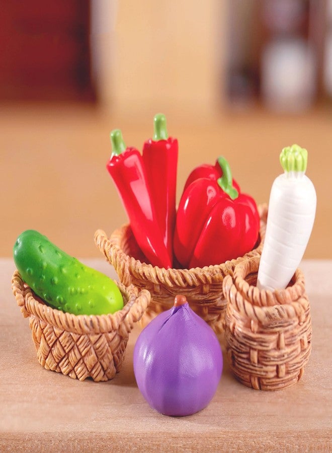 Exasinine 42 Pcs Miniature Food Mini Vegetables Figurines Miniature Baskets for Miniatures Food Kitchen Mini House Store - Image 4