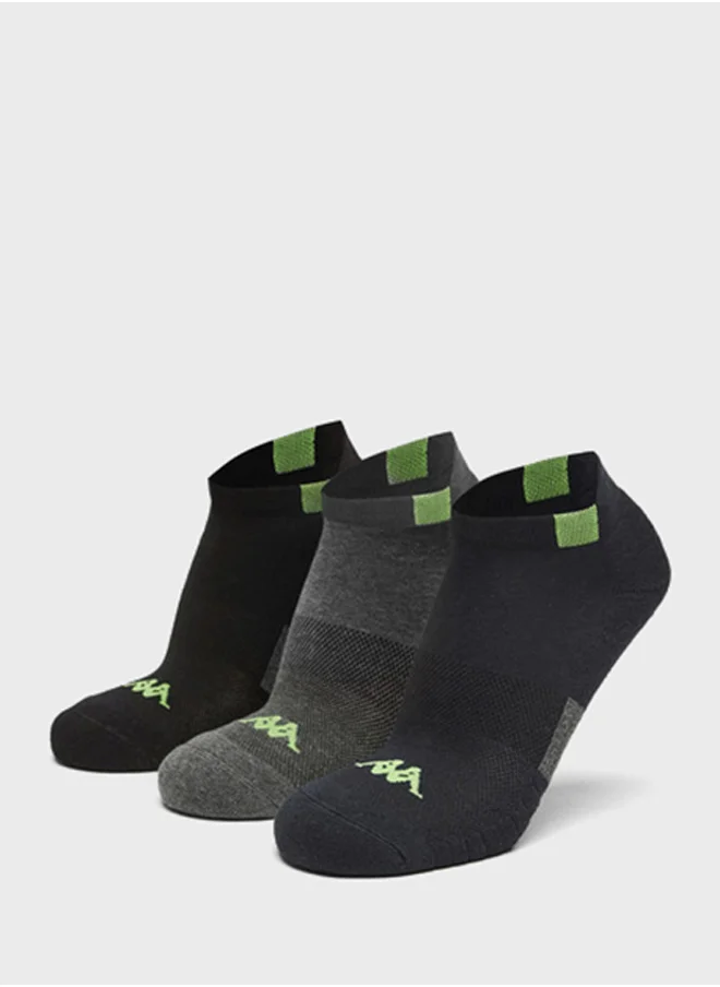 كابا 3 Pack Logo Ankle Socks