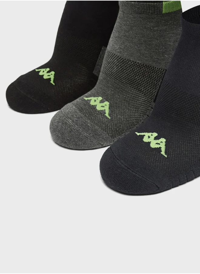 كابا 3 Pack Logo Ankle Socks