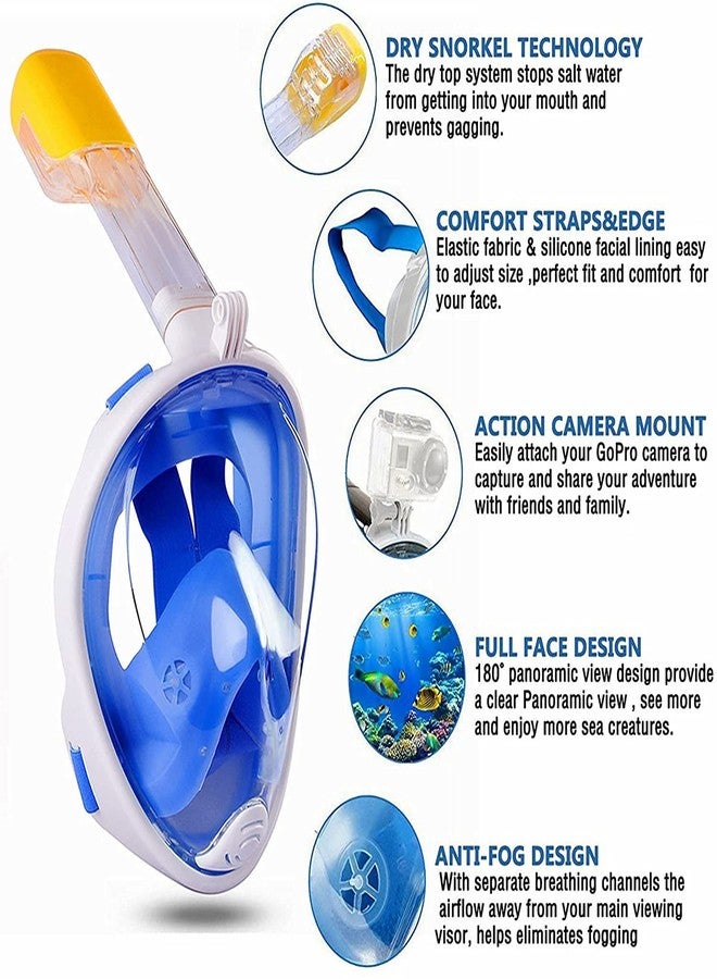 VBM Snorkel Mask with Latest Dry Top Breathing System,Fold 180 Degree Panoramic View Full Face Snorkel Mask Anti-Fog Anti-Leak with Camera Mount,Snorkeling Gear for Adults Kids Size - (S/M) - Image 4