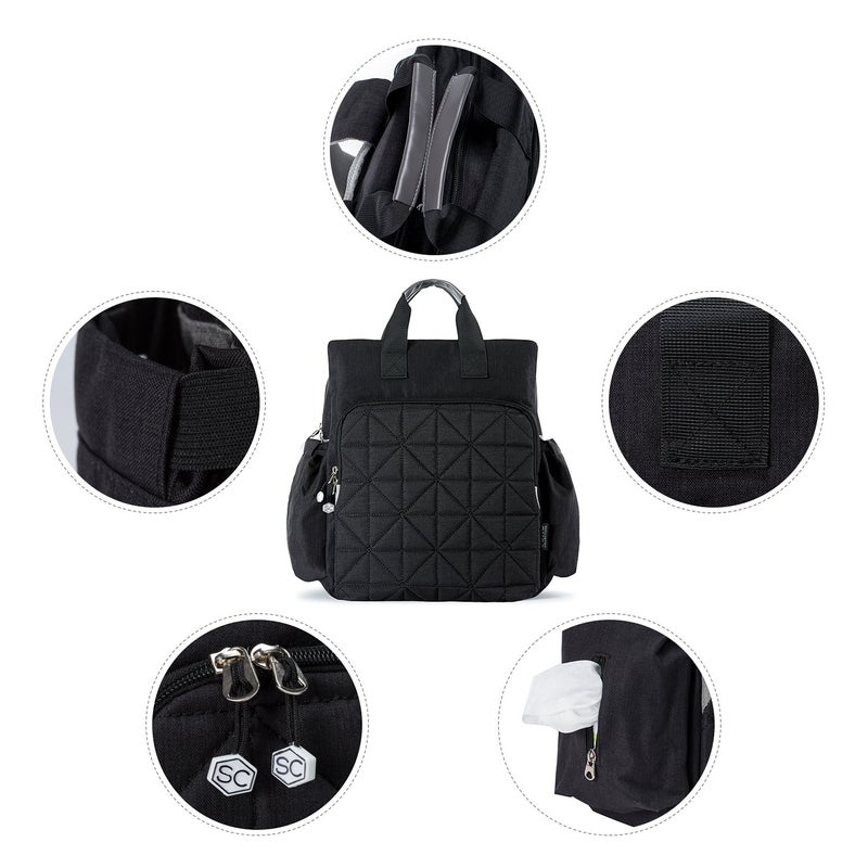 SoHo Designs SoHo Kenneth Diaper Backpack 6Pc Set Tote Bag, Black - Image 5