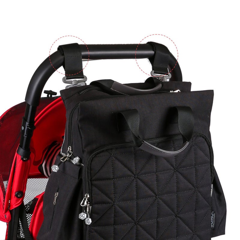 SoHo Designs SoHo Kenneth Diaper Backpack 6Pc Set Tote Bag, Black - Image 3