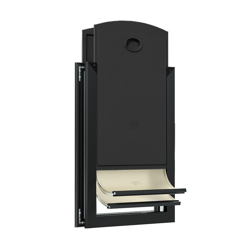 MAVRICPOWER Aluminum Large Dog Door for Door Two Sliding Panels Doggie Door for Extreme Weather Doggy Door for Large Dogs up to 80lbs