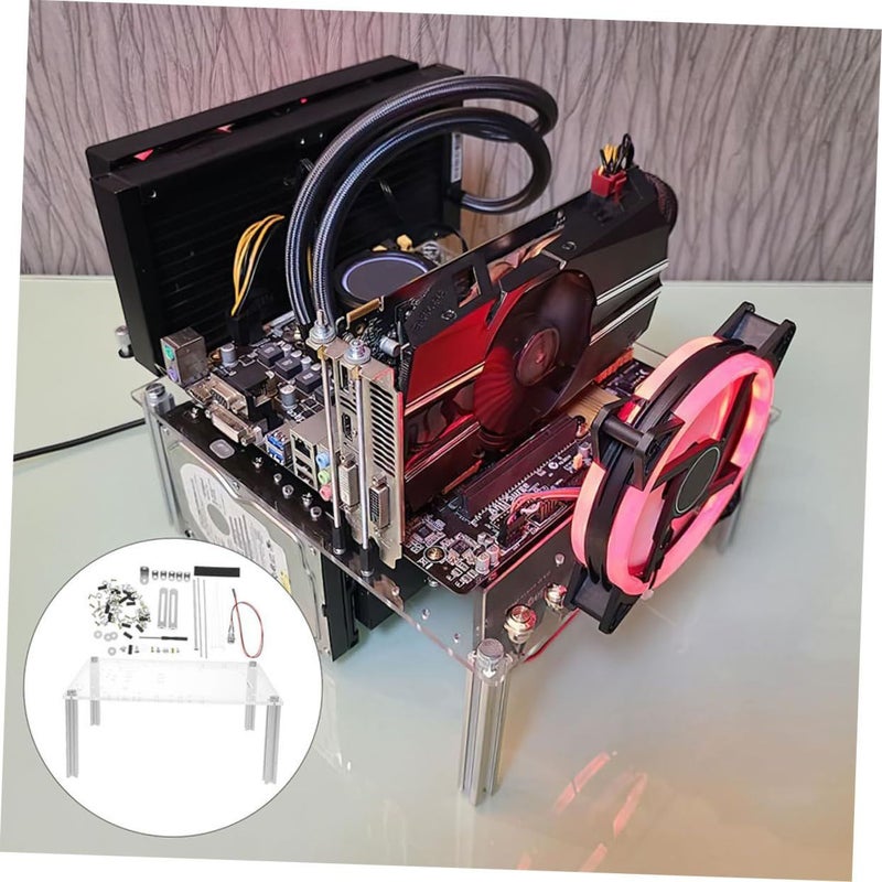 إطار حاسوب مفتوح DIY حامل شاسيه شفاف للوحة الأم Matx - Image 3