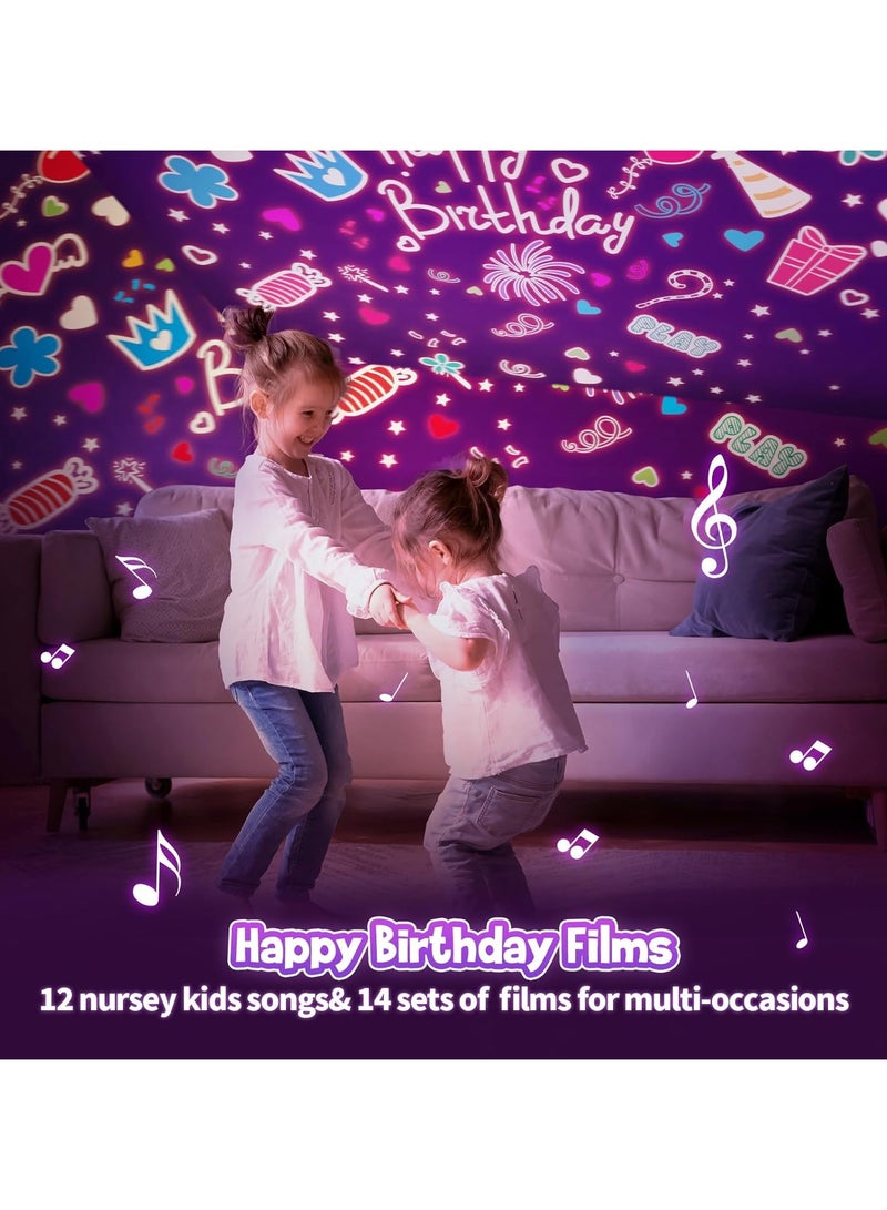 general Children's nightlight, Girl Gift 84 light modes 14 movies Baby stereo machine, bedroom nightlight, 3-in-1 & remote control, volume adjustment, rechargeable unicorn, Kawaii Gift, girl gift - Image 3