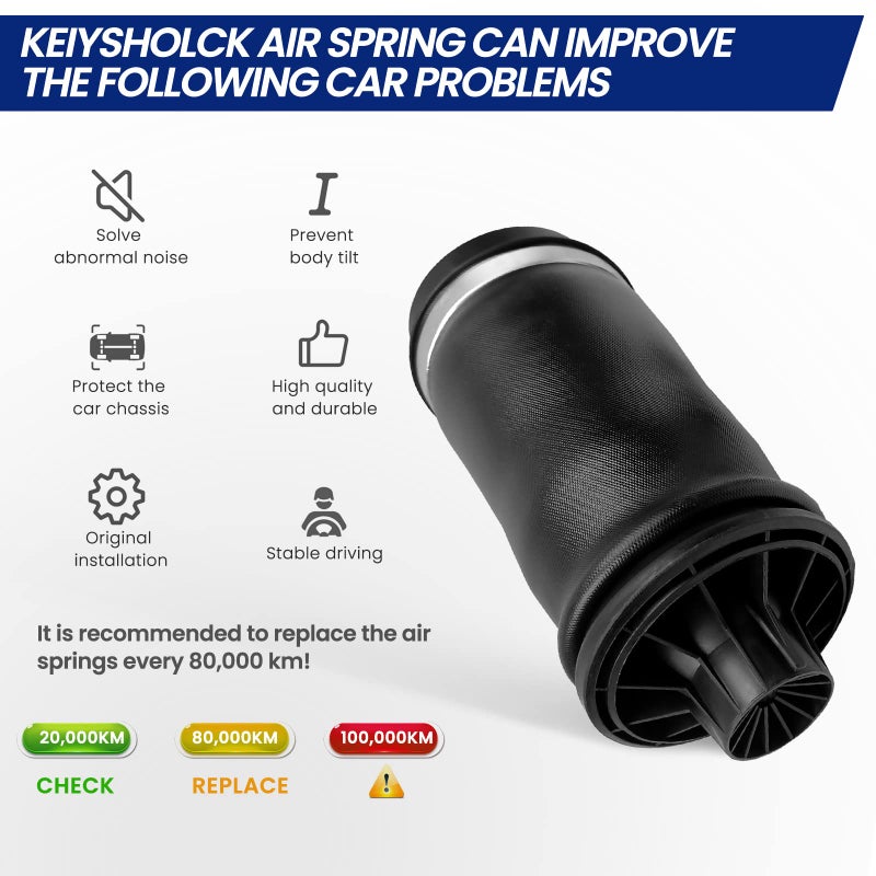 KEIYSHOLCK 2Pcs Rear Air Spring Suspension Compatible with 2007-2019 Benz W164 X164 GL320 GL350 GL450 GLE350 GLE450 AMG GLS450 ML320 ML350 ML450 1643201025 1643200725 1663200325 - Image 5