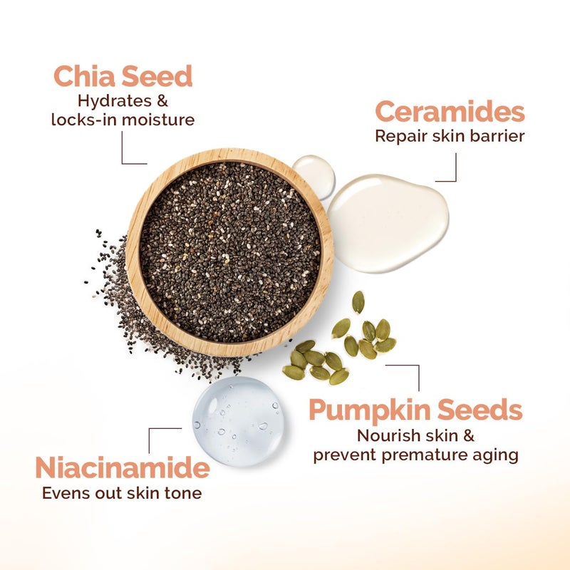 Mamaearth Mamaearth Chia HydraCalm Face Pack with Chia Seed Ceramides for Healthy Skin Barrier 200g DIYlike Texture Instant Hydration Glow Gel Cream Cooling Mask Free From Harmful Chemicals All Skin Types - Image 4