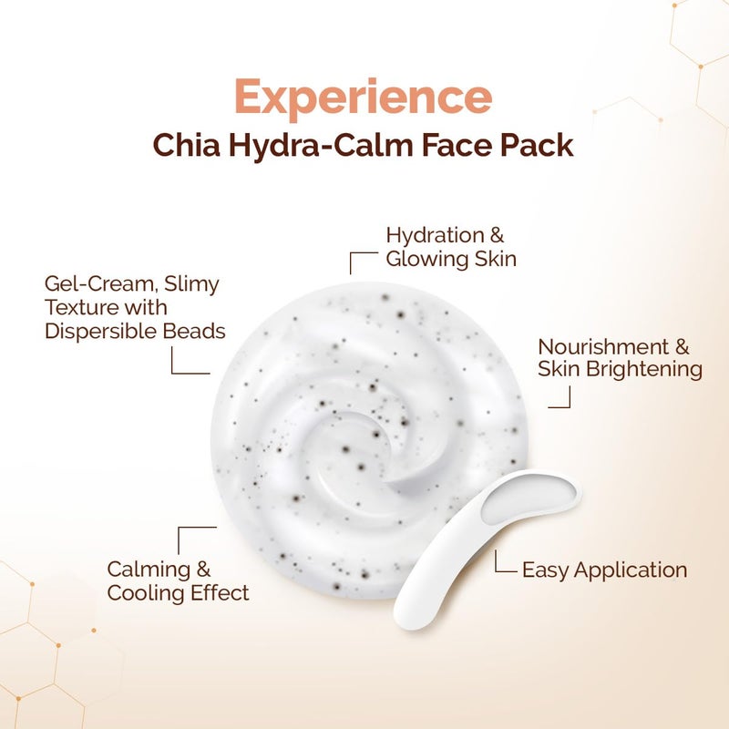 Mamaearth Mamaearth Chia HydraCalm Face Pack with Chia Seed Ceramides for Healthy Skin Barrier 200g DIYlike Texture Instant Hydration Glow Gel Cream Cooling Mask Free From Harmful Chemicals All Skin Types - Image 5