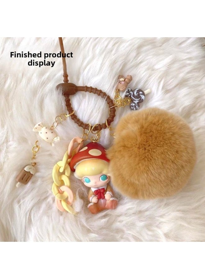 Loquat Tadpole Tie DIY Live Buckle Writer Soft Glue Tie Keychain Jewelry Bag Doll Lanyard Decoration Accessories-Color:Gray 26cm  - Image 3