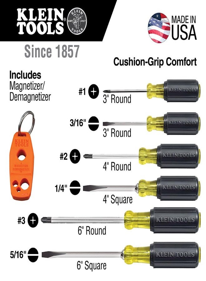 Klein Tools 85146 Screwdriver Set with Magnetizer / Demagnetizer for Magnetic Tips 3 Slotted, 3 Phillips, Home Improvement, 7-Piece - Image 2