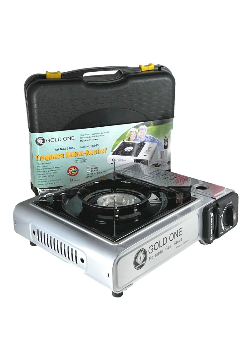 GOLD ONE Camping Stove 2in1 Picnic Portable Stove With Box Grey