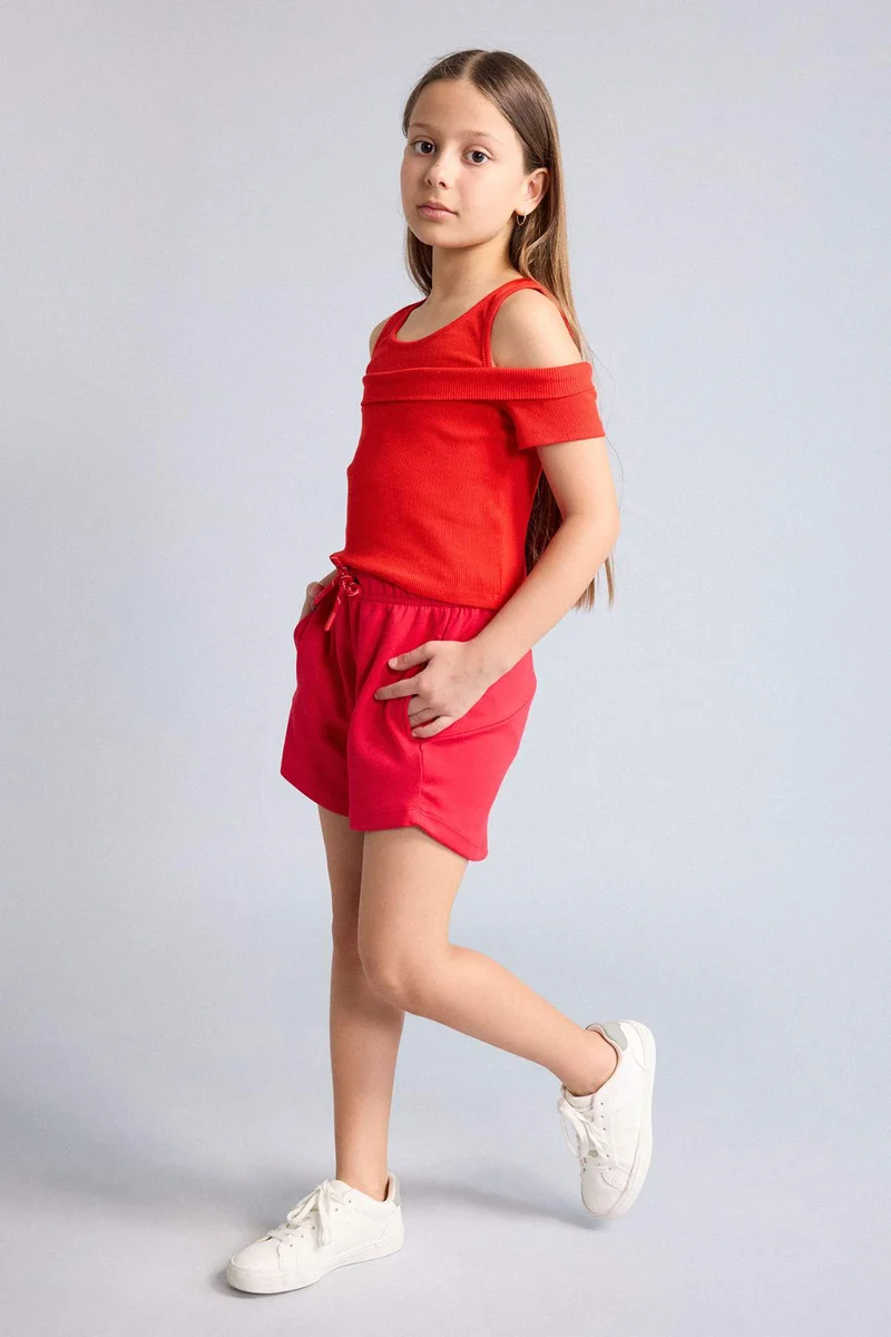 ديفاكتو Girl Elastic Waist Shorts