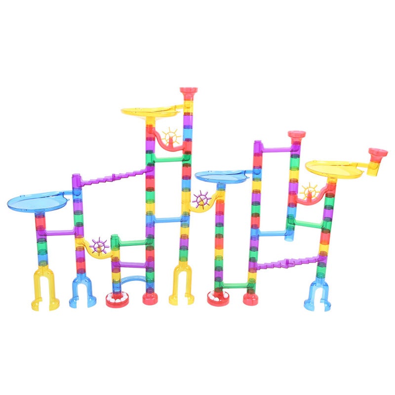 122Pcs DIY Marble Run Set Non-Toxic Soft Rounded Edges Children Educational Toy - Brain Stimulating Maze Track For Hand-Brain Coordination Development For Kids Age 4+ - Image 1