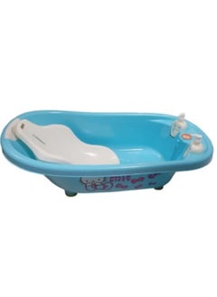Alissa Hello Kitty Baby Bathtub for 0 to 3 Years Old Adjustable Length Temperature Sensitive Design Thickened Plastic Tub for Infants and Toddlers,Cute Blue Style  - Image 1